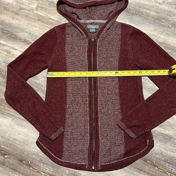 Natural Reflections Womens Sweater Jacket Burgundy Hoodie Cardigan Size S Hiking - Picture 8 of 11